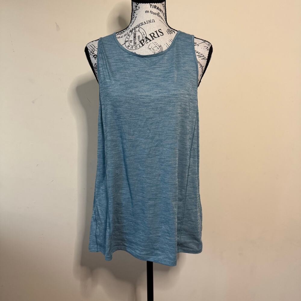 Lululemon Women’s Open Back Tank Top Blue Gray Draped Sleeveless Yoga